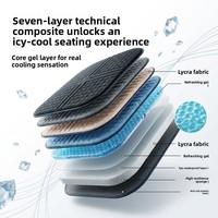 Coussin de siège rafraîchissant en gel pour l'été et tapis rafraîchissant pour voiture et chaise de bureau - Tapis de glace portable et imperméable pour le camping avec hydrogel respirant