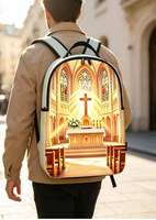 Sac à dos personnalisé sans minimum de commande (MOQ) avec impression photo POD – Créez votre propre sac à dos avec image d'église, religieux chrétien, Pâques, souvenir