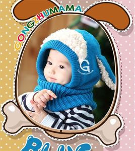 Gorros cálidos de ganchillo <span class=keywords><strong>para</strong></span> bebé, gorros de lana de ganchillo de punto hechos <span class=keywords><strong>a</strong></span> mano <span class=keywords><strong>para</strong></span> niñas y niños, gorros bonitos con forma de perro, bufanda calentadora de orejas, sombreros - Product Image 3