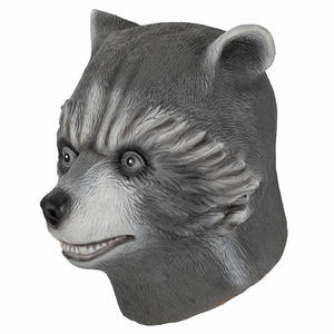 Máscara de <span class=keywords><strong>Mapache</strong></span> para Cosplay, Casco de Látex para Halloween, Máscara de Terror de Cara Completa, Máscara de Cabeza de Caballo para Fiesta - Product Image 1