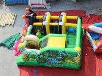 Château gonflable commercial pour enfants, thème jardin d'abeilles et fleurs, avec toboggan