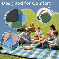 Tapis de pique-nique portable d'extérieur pour le printemps, épais, imperméable, pliable, en éponge acrylique haute densité PVA, tissu Oxford pour le sol