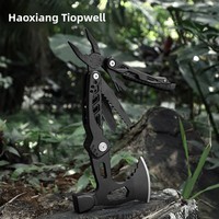 Marteau multifonctionnel avec pince, silex et sifflet, outil de survie pour le camping en extérieur, la randonnée, la coupe du bois et les piquets de tente