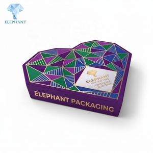 Caja de Regalo Personalizada con Diseño de Elefante, Papel Recubierto de Lujo, Estampado en Lámina Dorada, Caja de Regalo Rígida Biodegradable para Chocolates, Fabricante - Product Image 5