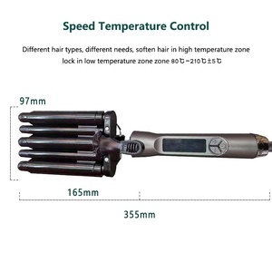 Rizador de Pelo Eléctrico con 5 Barriles, Pantalla LCD de Temperatura, Calentamiento <span class=keywords><strong>PTC</strong></span>, Plancha Onduladora y Rizadora - Product Image 5
