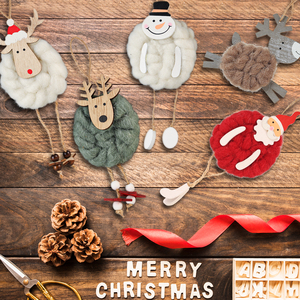 5Pcs Cây Giáng Sinh Treo Trang Trí Cảm Thấy Len Santa Snowman Tuần Lộc Đồ Trang Trí Poked Kim Cảm Thấy Hàng Thủ Công Cho Trang Trí Nội Thất - Product Image 6
