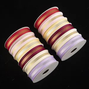 Grosir 16Mm * 3Y Baru Glitter Grosgrain Tepi Pita Poliester Pita Wajah Ganda untuk Kemasan Kotak Hadiah