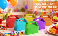 Service OEM & ODM, plusieurs tailles disponibles, carton blanc épais de 300 g, boîtes cadeaux pour fêtes, emballées à plat, avec poignées