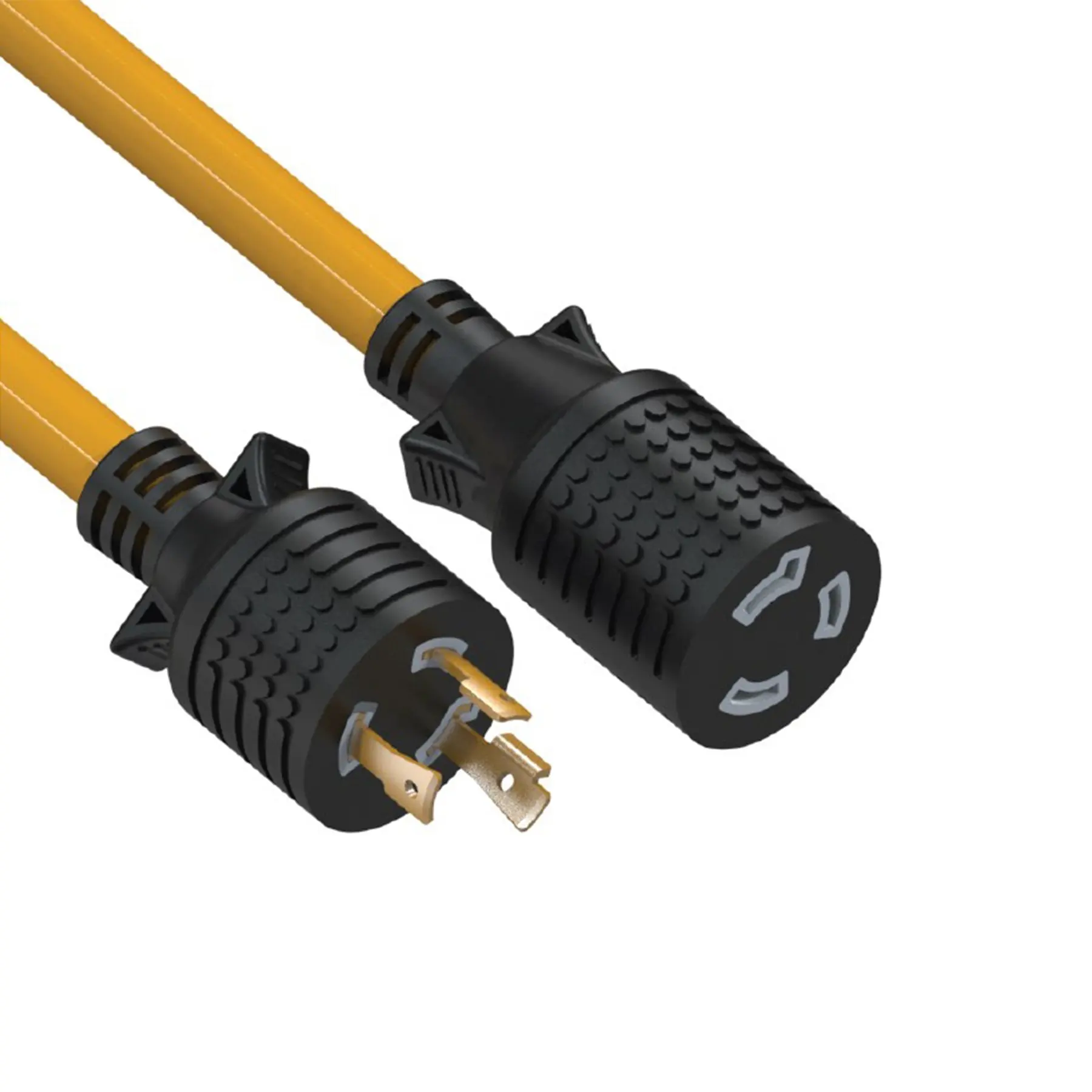 25FT 10 Gauge 480V L8-30 3 Wire Generator Power Cord Twist Lock Connectors 30 Amp Generator Extension Cord