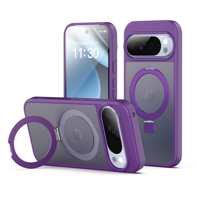 TPU Shockproof Wireless Charging Magnetic Case for Google Pixel 8 9 10 Pro XL Hybrid Dual Layer Ring Kickstand Mobile Phone Case