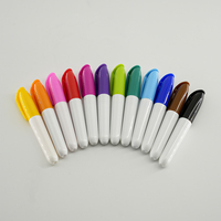 Lot de 12 mini-marqueurs effaçables à sec pour tableau blanc, encre à base d'huile effaçable pour papier, bureau, école, pointe de 2 mm