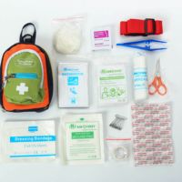 Mini trousse d'urgence jaune et verte trousse de premiers soins pour voyager, camping