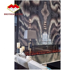 Mármol <span class=keywords><strong>Cipollino</strong></span> Ondulato Pulido en Oferta, Color Morado, Losas Negras Bosque Negro, Pisos Negros Cósmicos, Escaleras, Cocina, Comedor de Villa - Product Image 3