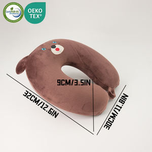 Oreiller de voyage en mousse à mémoire de forme dessin animé mignon ours portable et doux en peluche oreiller de cou essentiel pour voyager, repos de sommeil - Product Image 2