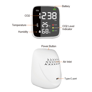 Indoor Mini CO2 Meter Digitaler Luftqualität monitor mit NDIR Kohlendioxid sensor <span class=keywords><strong>Gas</strong></span> detektor Prüfmaschine - Product Image 4