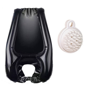 Bassin de lavage de cheveux gonflable pliable ovale en latex pour l'hygiène personnelle des personnes âgées et des patients - Product Image 5