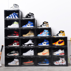 Stackable Plastic Transparent Clear Shoe Storage Organizer Box