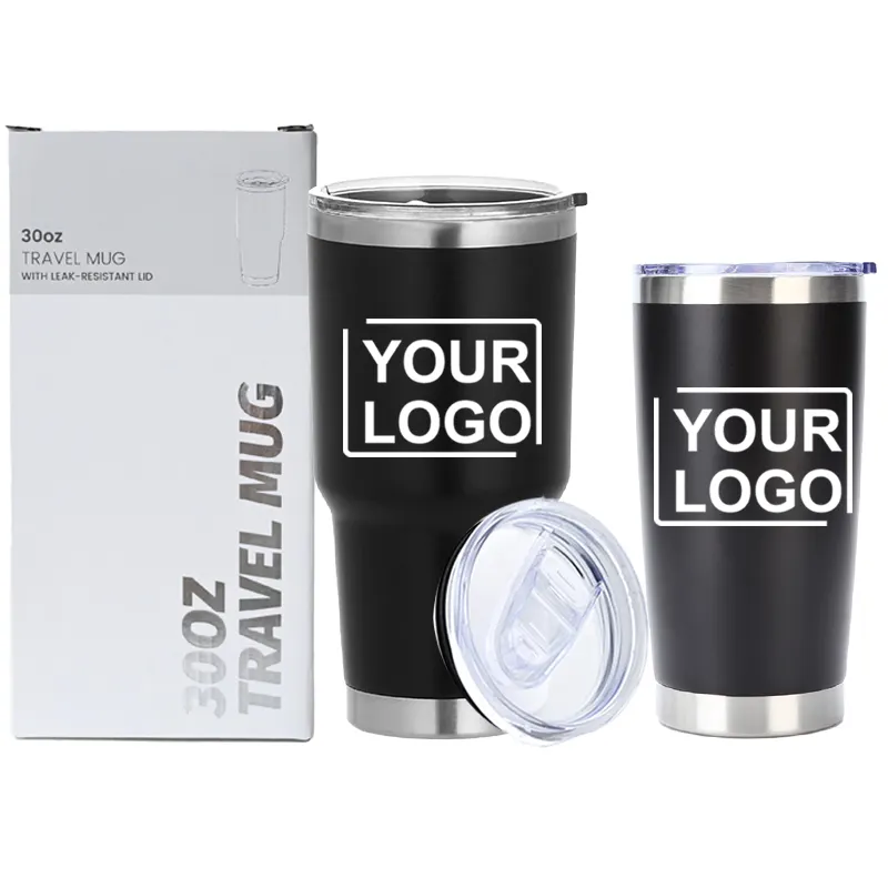 Wholesale 20oz 30oz YEtys Powder Coated Metal Stainless Steel Double Wall Insulated Vacuum Car Cup Coffee Tumblers Travel Mugs