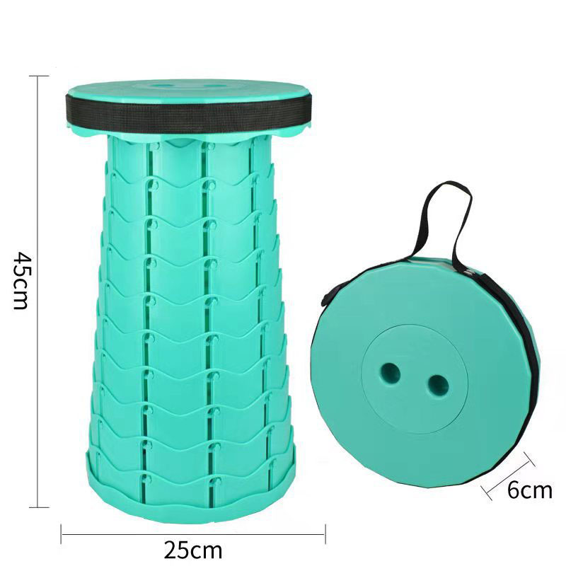 Sgabello Pieghevole Portatile Telescopico: Altezza Regolabile 6-45cm, Supporto 180kg, Leggero Per Campeggio, Pesca, Giardino E Outdoor - 3