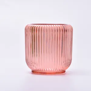 custom stripe glass candle jar soy wax candle glass jar supplier