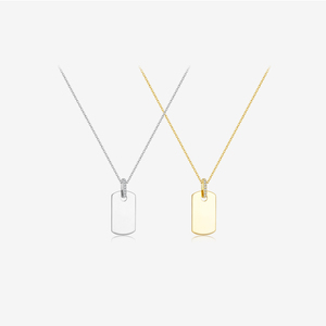 FUAMAY bijoux minimalistes en argent 925 plaqué or 18 carats personnalisé gravé empilable chaîne de base pendentif blanc nom/Date colliers - Product Image 1
