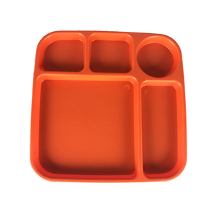 Vente en gros d'assiettes à vaisselle divisées en mélamine <span class=keywords><strong>de</strong></span> couleur unie sans BPA Plato en plastique durable fabriquées pour les restaurants scolaires - Product Image 3
