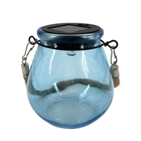 Lampes sphériques LED en verre à finition brillante, résistantes aux intempéries, à énergie solaire, bleues, style Art déco moderne, ornement