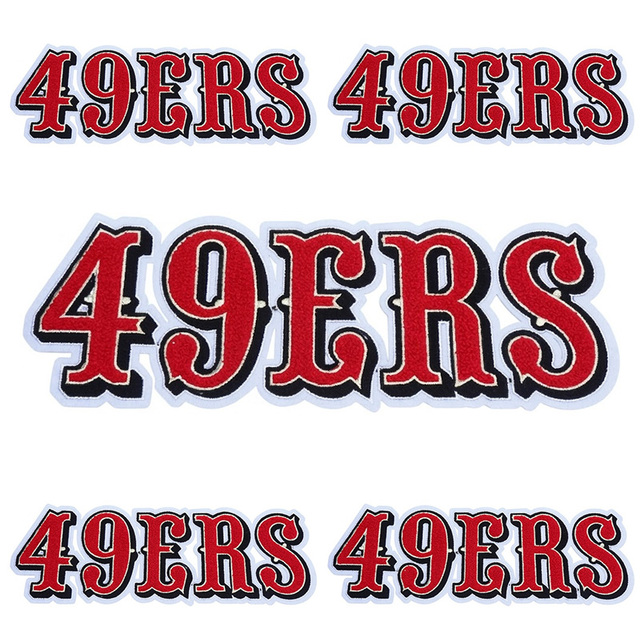 Wholesale Designer Sequin49ERSIron-On Embroidery Patch | Sparkly Game Day Baseball Applique for Sportswear & Custom Apparel