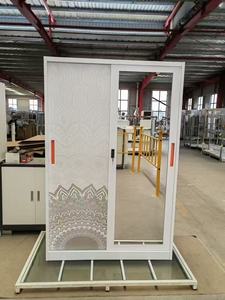 <span class=keywords><strong>Armoire</strong></span> à portes coulissantes avec miroir et serrure <span class=keywords><strong>Armoire</strong></span> de rangement moderne <span class=keywords><strong>pour</strong></span> chambre à coucher, <span class=keywords><strong>couloir</strong></span>, design en acier imprimé. - Product Image 5