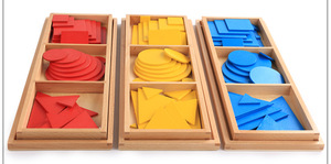 Material didáctico de madera Montessori, gradiente superpuesto, formas geométricas, educación, círculos concéntricos, cuadrados, triángulos - Product Image 5