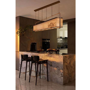 Suspension rectangulaire 120x20cm 150x20cm E27, lustre à six têtes, lampe à économie d'énergie avec interrupteur, éclairage pour maison, cuisine, bar - Product Image 1