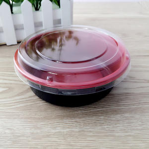 ปกพลาสติกสีแดงและสีดำทิ้ง <span class=keywords><strong>Donburi</strong></span> ข้าวราเมนก๋วยเตี๋ยวชามซุปที่มีฝาปิด - Product Image 5