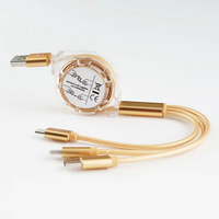 Nuevo One Tow Three Cable DE DATOS retráctil Android IP 3 en 1 Cable de carga de datos de teléfono celular