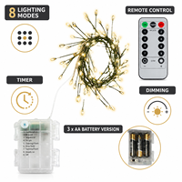Guirlandes lumineuses LED en forme de pétards avec des branches flexibles et denses pour la décoration de mariages et d'événements