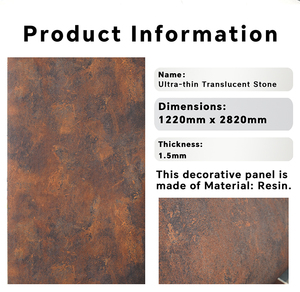 Artistic Weathered Steel Texture Translucent Resin Stone for Backlit Column Wrap - Product Image 6