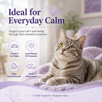 Formule complète de relaxation pour chats : Complément alimentaire à mâcher souple à base de L-Théanine et de Magnésium pour un calme quotidien et un soutien émotionnel