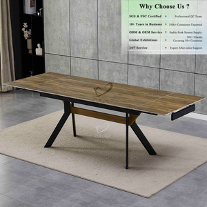 Table à manger en MDF OKAY, style classique résidentiel, élégante, <span class=keywords><strong>d</strong></span>écontractée, polyvalente pour la maison, robuste, moderne, style croisé - Product Image 1