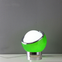 Lampe de bureau LED contemporaine flexible en verre pour intérieur, avec abat-jour, alimentation électrique DC/AC, culot E14, lumière blanc chaud 3000K, idéale pour chambre d'enfant et salon
