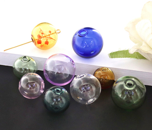 Offre Spéciale 8 10 12 <span class=keywords><strong>14</strong></span> 16 18 20 25 <span class=keywords><strong>30mm</strong></span> petites grandes boules de verre creuses simples Double trous perles de verre creuses transparentes - Product Image 2