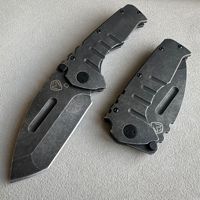 Couteau pliant tactique de survie EDC de haute qualité avec lame en acier inoxydable, manche noir, pour le camping en plein air, couteau de poche tactique de survie