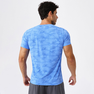 T-shirt à manches courtes pour hommes d'été en gros D-51231, respirant, sans sueur, à séchage rapide, course et fitness, chemise de sport - Product Image 6