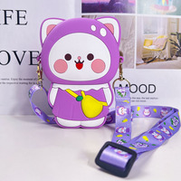 Porte-monnaie en PVC mignon de style dessin animé avec fermeture éclair, sac à bandoulière pour filles, style étranger, sac pour bébé de maternelle, motif bonbon, sac décoratif
