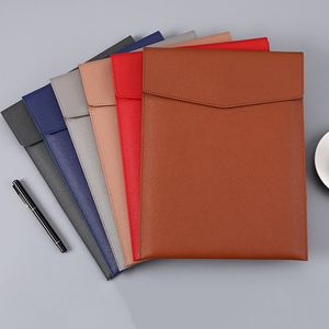 Waterproof <b>A4</b> Vertical Document Bag Magnetic Buckle Custom Printing Business Information File <b>Folder</b> PU <b>Leather</b> Document Holder - Product Image 2