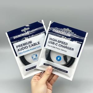 Bolsa de Embalaje Personalizada con Cierre Hermético para Cables de Datos, Bolsa Reutilizable Transparente para <span class=keywords><strong>Accesorios</strong></span> de Teléfono - Product Image 1