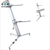 Double 2 Tier Plane Keyboard Stand Factory Wholesale Aluminium Alloy Musical Instrument Rack Electronic Piano Keyboard Stand