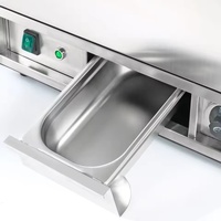Machine à réchauffer les pains à hot-dogs et hamburgers en acier inoxydable commercial, à deux étages, avec tiroir chauffant et thermostat numérique