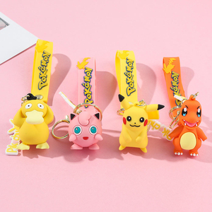 YY Hot Sale Rubber 3D <b>Anime</b> PVC Cartoon <b>Keychain</b> Pendant Pikachued Gengar Charmander Eevee Silicone Key Chain - Product Image 5