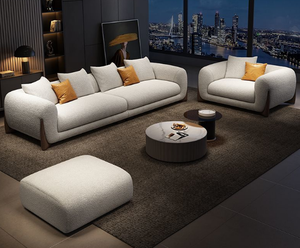 Modern Italian Luxury Corner Sofa <strong>Velvet</strong> Cloth Tea/<strong>Coffee</strong> <strong>Table</strong> with Slate Top for Living Room for Apartment Use - Product Image 1