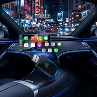 Boîte CarPlay sans fil 2-en-1 compatible avec Android et iPhone, connexion USB, compatibilité universelle