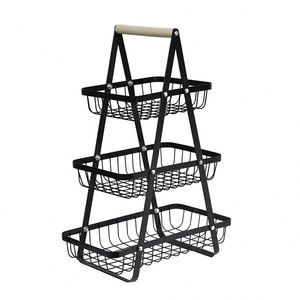 Single-Sided Light Duty Metal Kitchen Utensil Rack <b>Storage</b> <b>Basket</b> for Efficient Organization of <b>Vegetables</b> and Fruit - Product Image 1